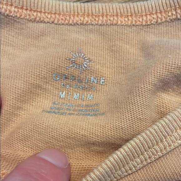 Aerie Tan Short Sleeve Oversized Tee - Picture 2 of 9